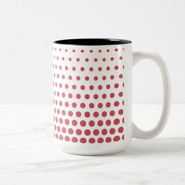 Terra Cotta Polka dots Modern White Två-Tonad Mugg (Höger)