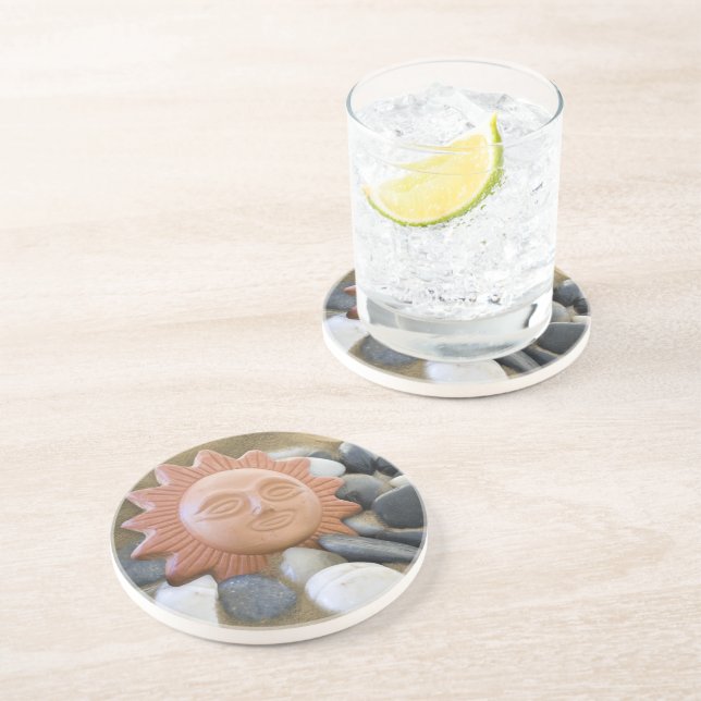 Terra Cotta Sol på Sand och Sten Underlägg (Sidan)