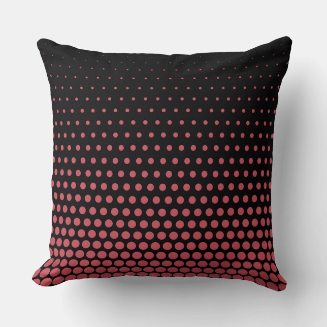 Terra Cotta Techno Dots Modern Black Kudde (Framsida)