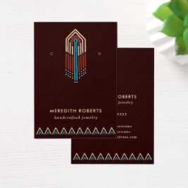 Terra Cotta Turcos Tribal Earring Visning Card Visitkort