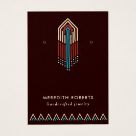 Terra Cotta Turcos Tribal Earring Visning Card Visitkort