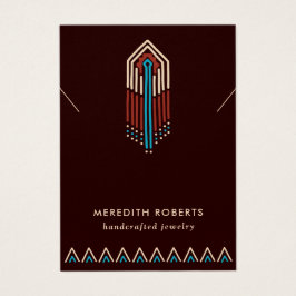 Terra Cotta Turkvoise Tribal Necklace Visning Card Visitkort