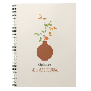 Terra Cotta Vas Self Care Hälsa Journal Anteckningsbok