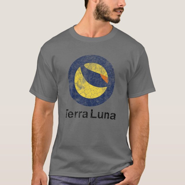 Terra LUNA Crypto Distress Logotyp T Shirt (Framsida)