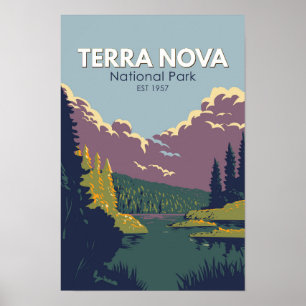 Terra Nova nationalpark Kanada Resa Konst Vintage Poster