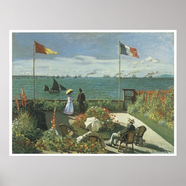 Terrace at Sainte-Adresse, 1867 Claude Monet Poster (Framsidan)