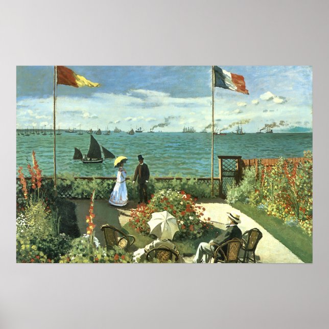 Terrace at St. Adresse, 1867,  Monet Poster (Framsidan)