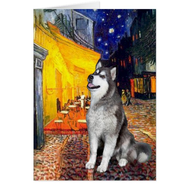 Terrace Cafe - Alaskan Malamute Hälsningskort (Framsidan)