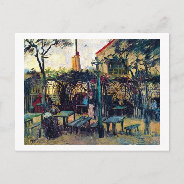 Terrace Cafe på Montmartre Vincent Van Gogh Vykort (Framsida)