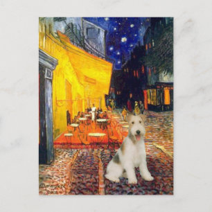 Terrace Cafe - wire Fox Terrier #1 Vykort