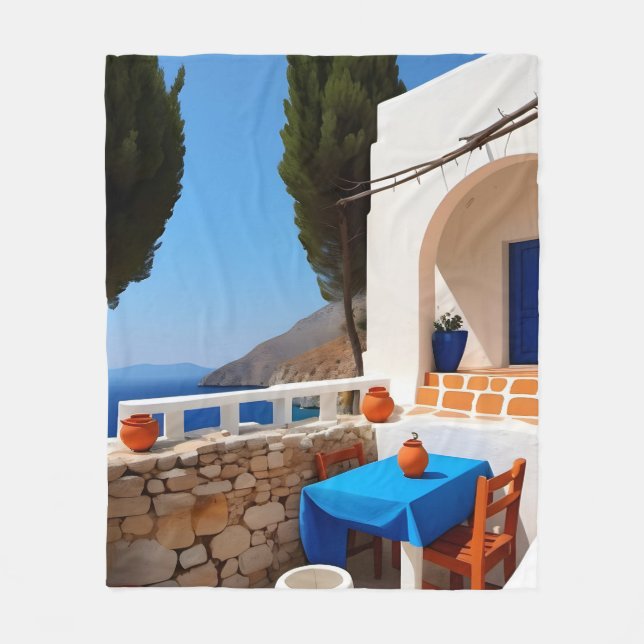 Terrace i Medelhavet Fleecefilt (Framsidan)