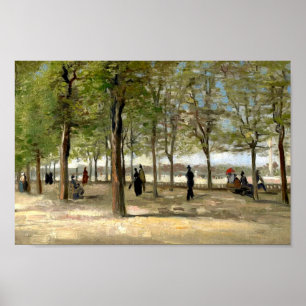Terrace in Luxembourg Gardens (1886) Van Gogh Art Poster