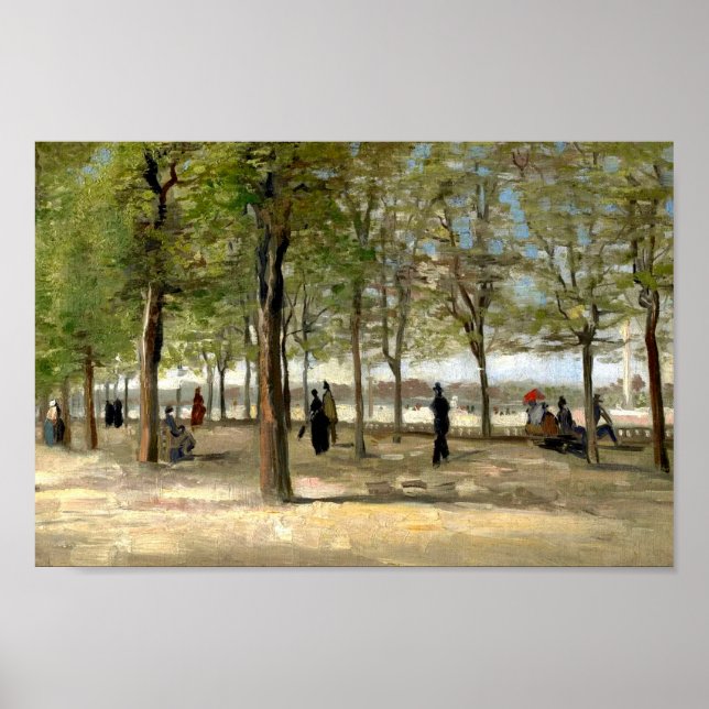 Terrace in Luxembourg Gardens (1886) Van Gogh Art Poster (Framsidan)