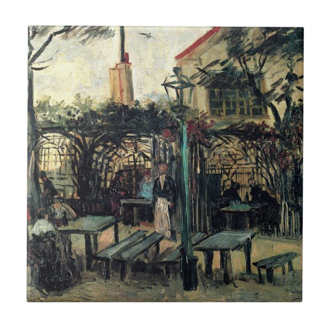 Terrace of a Cafe, Montmartre av Vincent van Gogh Kakelplatta (Framsidan)