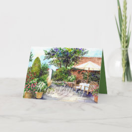Terrace of the Manor House Watercolor Painting Kort