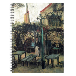 Terrace på en kafé på Montmartre La Guinguette Anteckningsbok Med Spiral