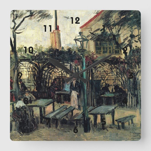 Terrace på en kafé på Montmartre La Guinguette Fyrkantig Klocka (Framsida)