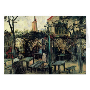 Terrace på en kafé på Montmartre La Guinguette Hälsningskort