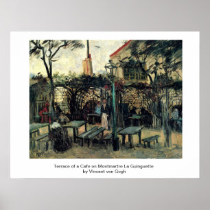 Terrace på en kafé på Montmartre La Guinguette Poster