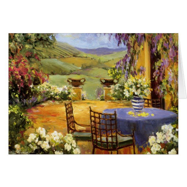 Terrace på landsbygden hälsningskort (Framsidan Horizontal)