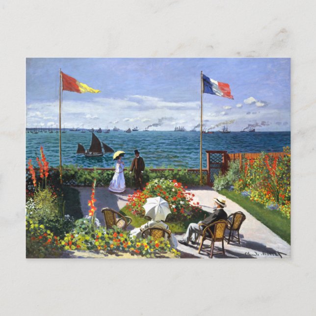 Terrace på Sainte Adresse, Claude Monet Vykort (Framsida)