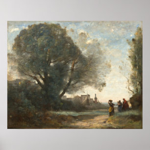Terrace Souvenir, Jean-Baptiste- Corot Fine Art Poster