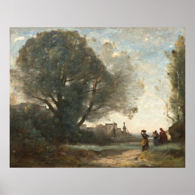 Terrace Souvenir, Jean-Baptiste- Corot Fine Art Poster (Framsidan)