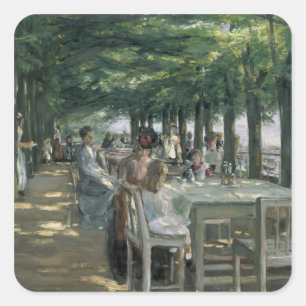 Terrace vid restaurangen fyrkantigt klistermärke