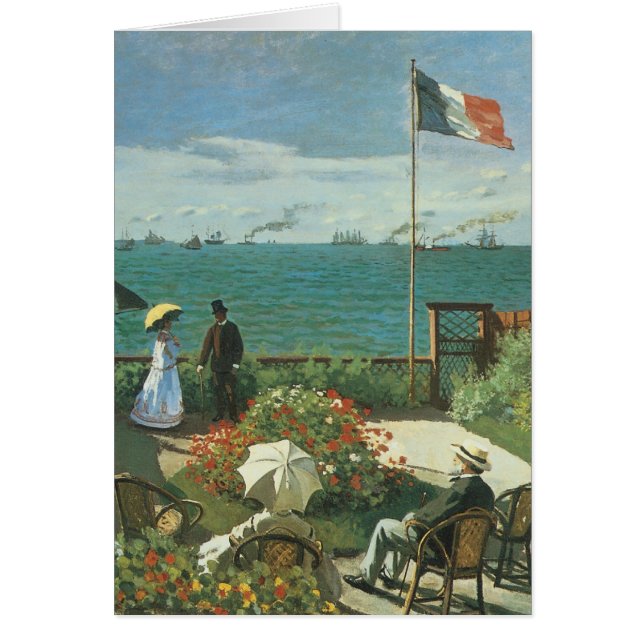 Terrace vid Seaside av Claude Monet Hälsningskort (Framsidan)