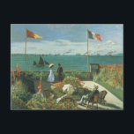 Terrace vid Seaside av Claude Monet Vykort<br><div class="desc">Terrace vid Seaside, Saint-Adresse (balkony på havet) (1867) av Claude Monet är en vintage imponerande bra konst nautisk målning. Det finns två franskar flaggor som flyger i vinden och båtar som seglar i havet. Ett sjölandskap med flera människor som njuter av en solig dag i trädgården vid havet. Om konstnären:...</div>
