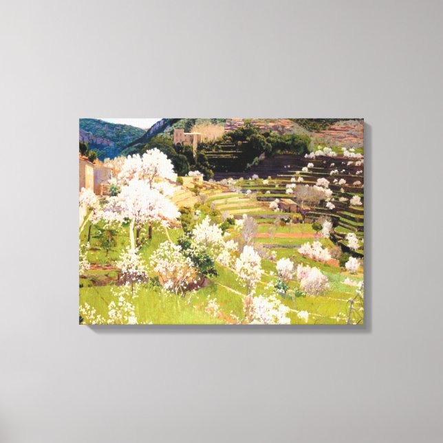 Terraced Garden in Mallorca (av Santiago Rusiñol) Canvastryck (Framsida)