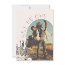 Terracota och Cactus Spara datumfoto