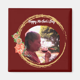 Terracota och Guld Mors dag Anpassningsbar Photo Magnet