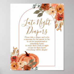 Terracota Pumpkin Baby Shower Night Diables Poster
