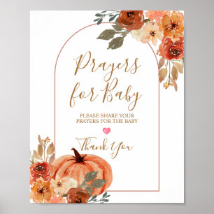 Terracota Pumpkin Baby Shower Prayers för Baby Poster