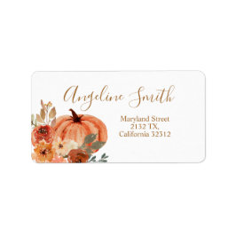 Terracota Pumpkin Boho Arch Blommigt Baby Shower Adressetikett