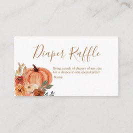 Terracota Pumpkin Boho Arch Blommigt Diaper Raffle Tilläggskort