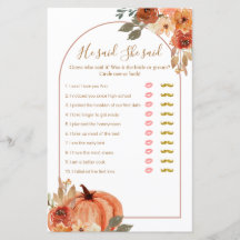 Terracota Pumpkin sa att hon sa "Game Card"