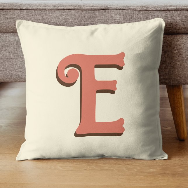 Terracotta 3D Modern Initial Brev | Elfenbenskuste Kudde (Skapare uppladdad)