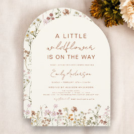 Terracotta A Little Wildblomme Baby Shower Inbjudningar