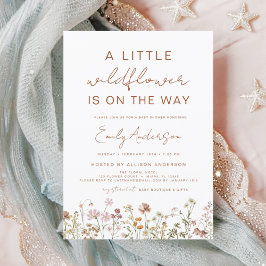 Terracotta A Little Wildblomme Baby Shower Inbjudningar