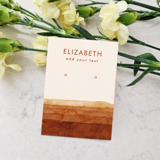 Terracotta Abstrakt Desert Earring Visning Card Visitkort (Skapare uppladdad)