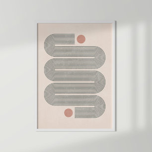 Terracotta Abstrakt Vågar Poster i mitten av århun