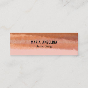 Terracotta Abstrakt Watercolor Pastel Peach Chic Mini Visitkort