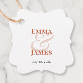 Terracotta Ampersand Bröllop | Namn & Datum Gåvor Etiketter