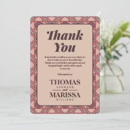 Terracotta and Dusty Rose Art Deco Wedding Thank  Tack Kort