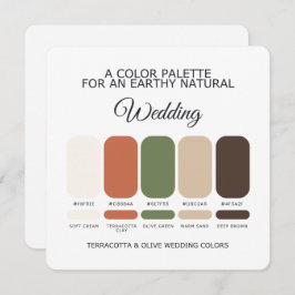 Terracotta and Olive Wedding Color Palette Card Inbjudningar
