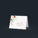 Terracotta and White Flowers Boho Thank You Tack Kort<br><div class="desc">White and terracotta flowers elegant boho thank you cards</div>