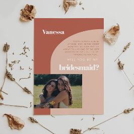 Terracotta arch Bridesmaid-fotokort frieri Inbjudningar