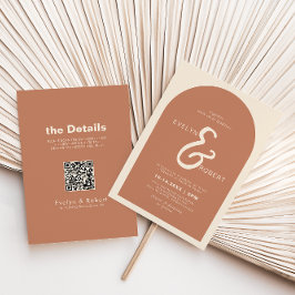 Terracotta Arch Forward och Front Bröllop Inbjudningar